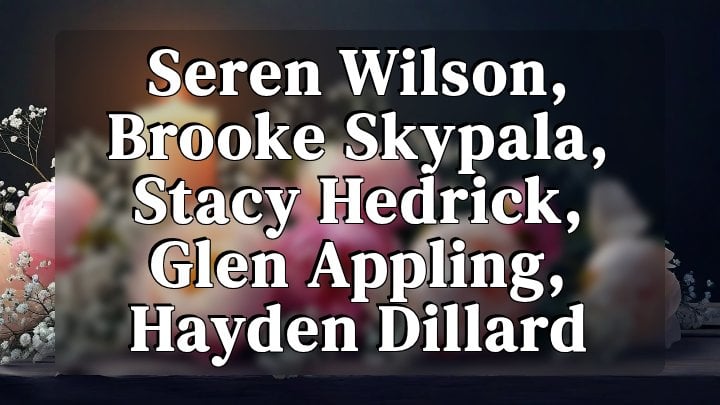 Seren Wilson, Brooke Skypala, Stacy Hedrick, Glen Appling, Hayden Dillard, Wimberley, Hays County, Texas